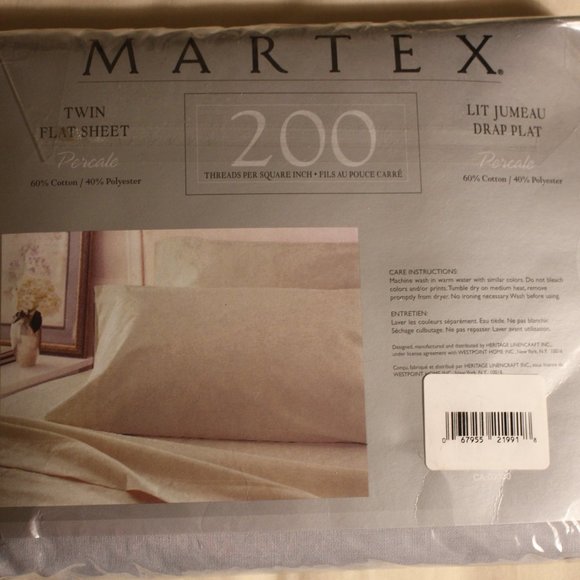 Martex Blue Twin Flat Sheet - Picture 2 of 2